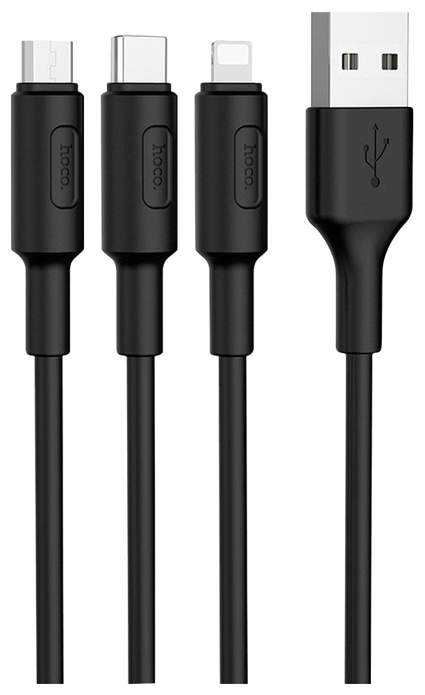 OnePlus Nord N100 HOCO USB kábel 3 az 1-ben fekete