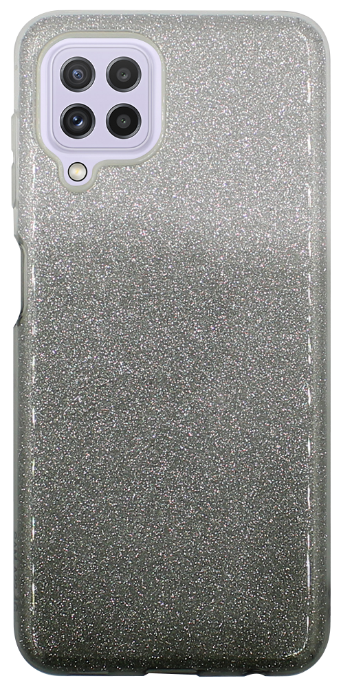 Samsung Galaxy M32 (SM-M325F) szilikon tok csillogó hátlap fekete/ezüst