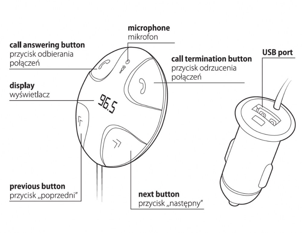 Huawei P9 Lite FM Bluetooth Transmitter Forever