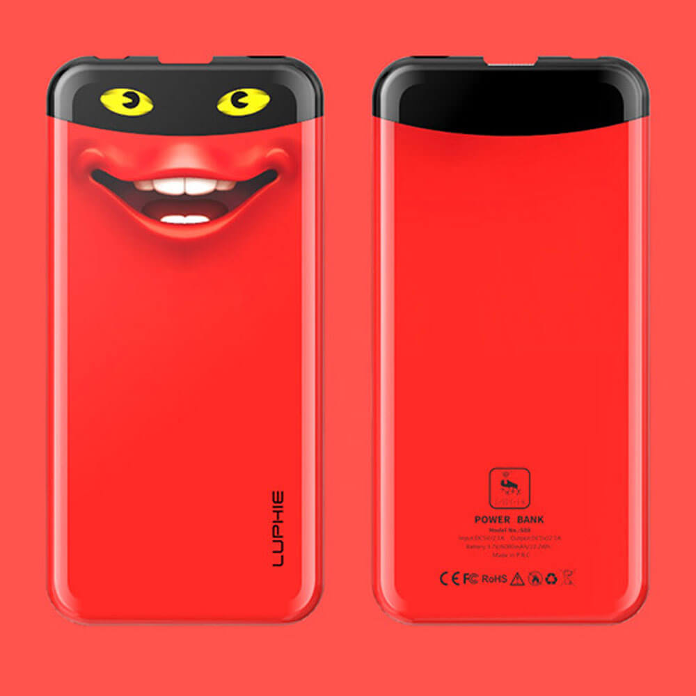 Samsung Galaxy M11 (SM-M115F) power bank - külső akkumulátor Luphie Life 6000 mAh piros
