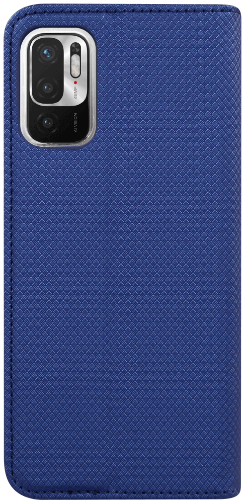 Xiaomi Poco M3 Pro 5G oldalra nyíló flipes bőrtok rombusz mintás sötétkék