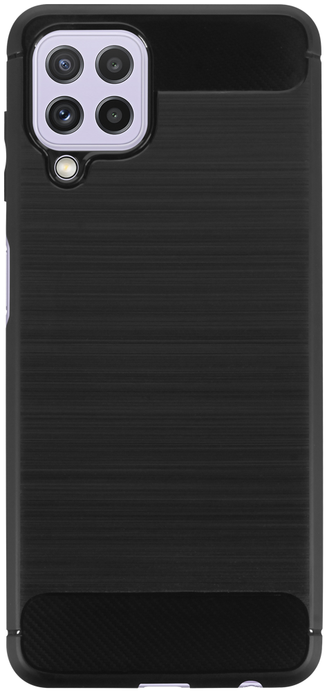 Samsung Galaxy A22 4G (SM-A225F) ütésálló szilikon tok szálcsiszolt-karbon minta légpárnás sarok fekete
