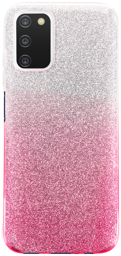 Samsung Galaxy A03s (SM-A037F) szilikon tok csillogó hátlap rózsaszín/ezüst