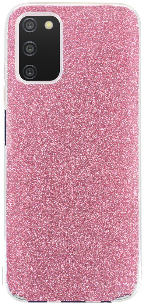 Samsung Galaxy A03s (SM-A037F) szilikon tok csillogó hátlap rózsaszín