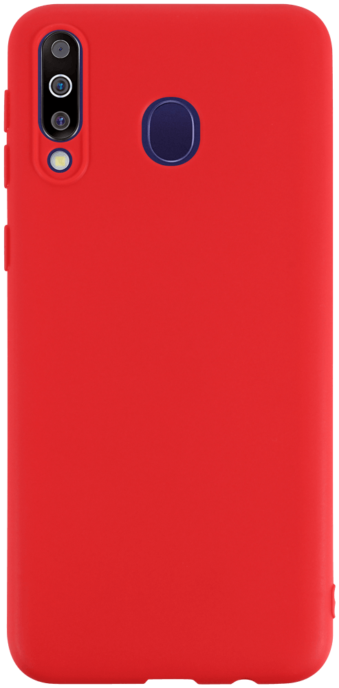 Samsung Galaxy M30 (SM-M305) szilikon tok matt-fényes keret piros