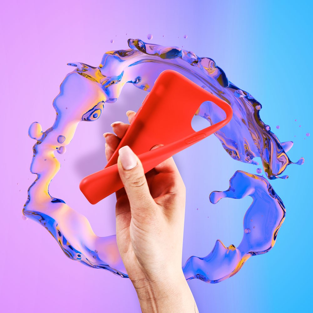 Apple iPhone XS Max szilikon tok logó kihagyós piros