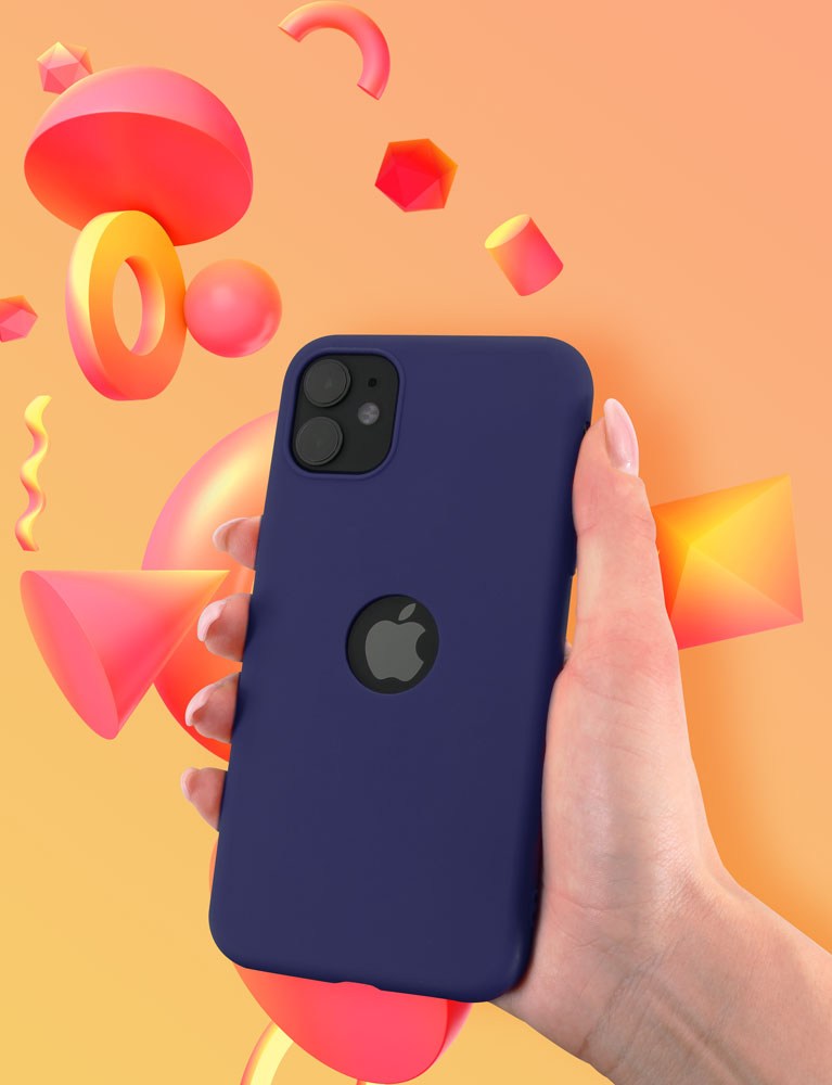 Apple iPhone XS Max szilikon tok logó kihagyós sötétkék