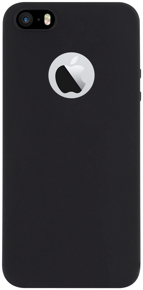 Apple iPhone SE (2016) szilikon tok logó kihagyós fekete