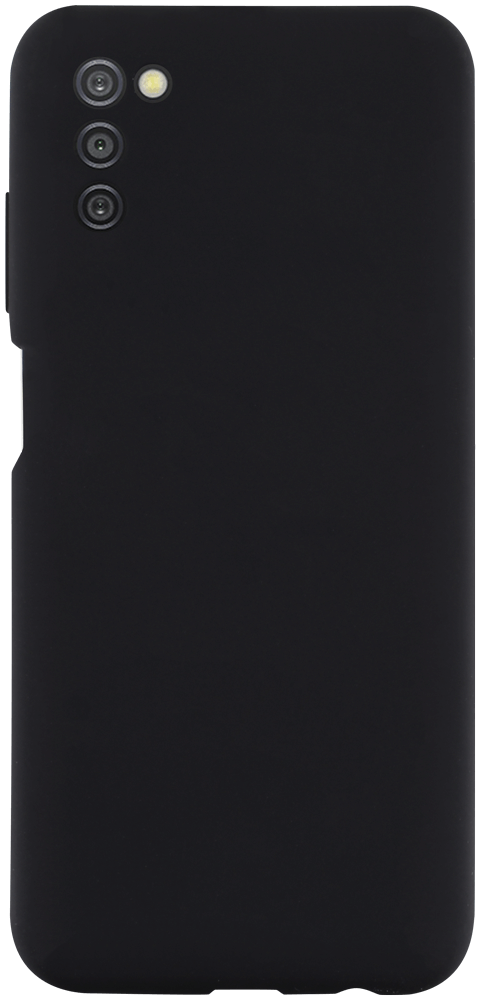 Samsung Galaxy A03s (SM-A037F) kemény hátlap gumírozott kameravédővel fekete