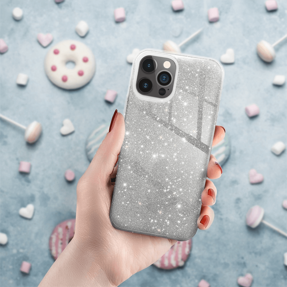 Samsung Galaxy S22 Plus 5G (SM-S906B) szilikon tok csillogó hátlap ezüst