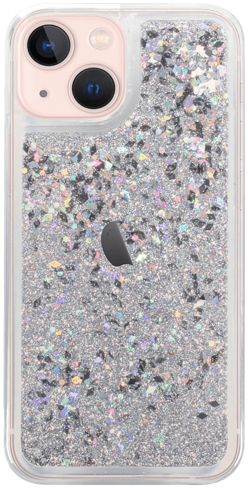 Apple iPhone 13 Mini szilikon tok gyári Liquid Sparkle ezüst