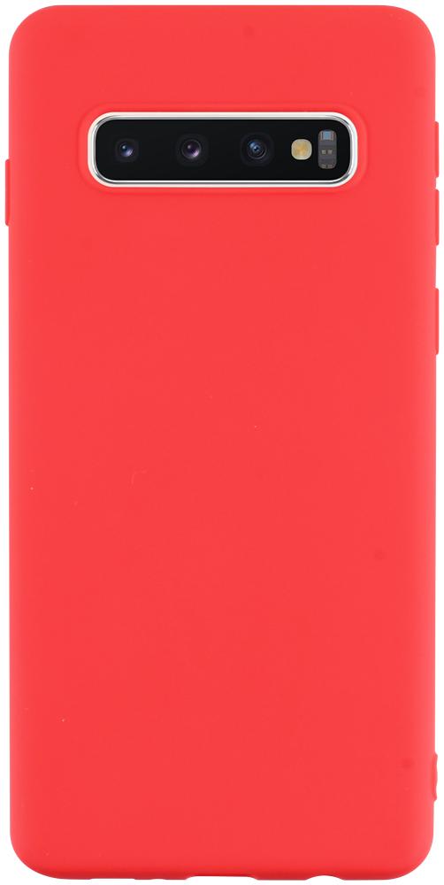 Samsung Galaxy S10 (SM-G973) szilikon tok matt piros