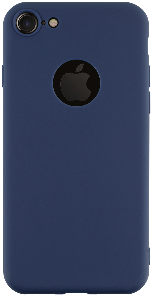 Apple iPhone 8 szilikon tok logó kihagyós sötétkék