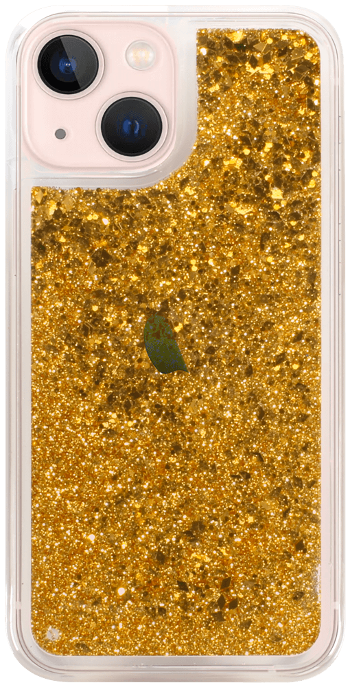 Apple iPhone 13 Mini szilikon tok gyári Liquid Sparkle arany