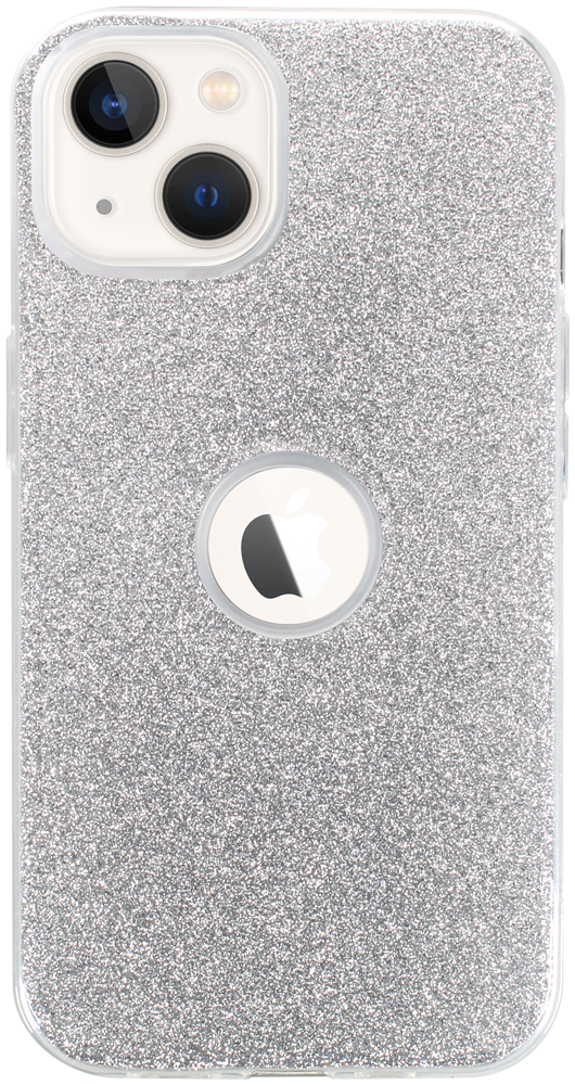 Apple iPhone 13 szilikon tok csillogó hátlap logó kihagyós ezüst