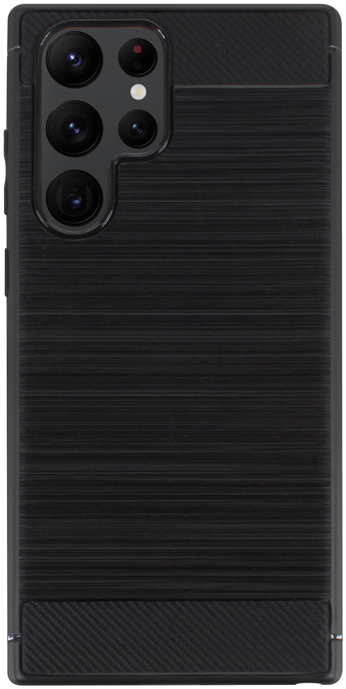 Samsung Galaxy S22 Ultra 5G (SM-S908B) ütésálló szilikon tok szálcsiszolt-karbon minta légpárnás sarok fekete