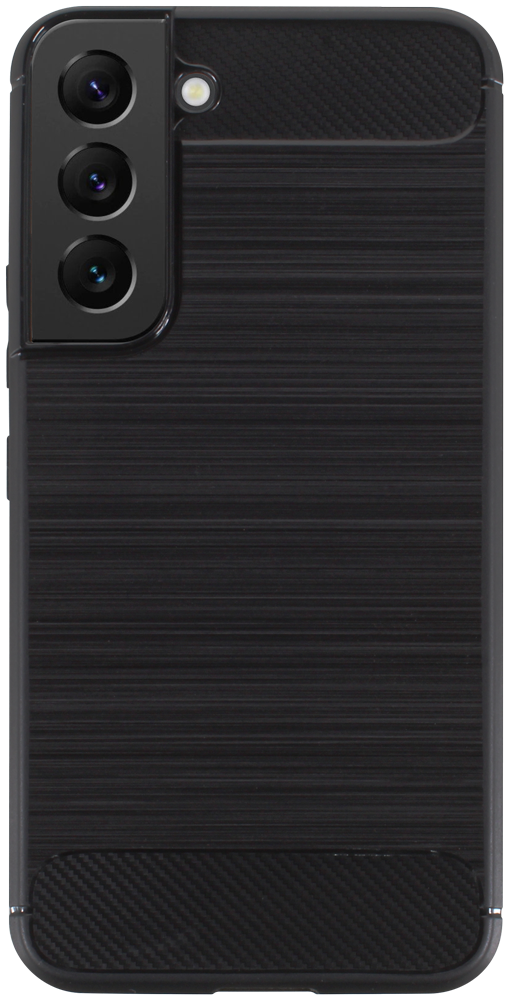 Samsung Galaxy S22 5G (SM-S901B) ütésálló szilikon tok szálcsiszolt-karbon minta légpárnás sarok fekete