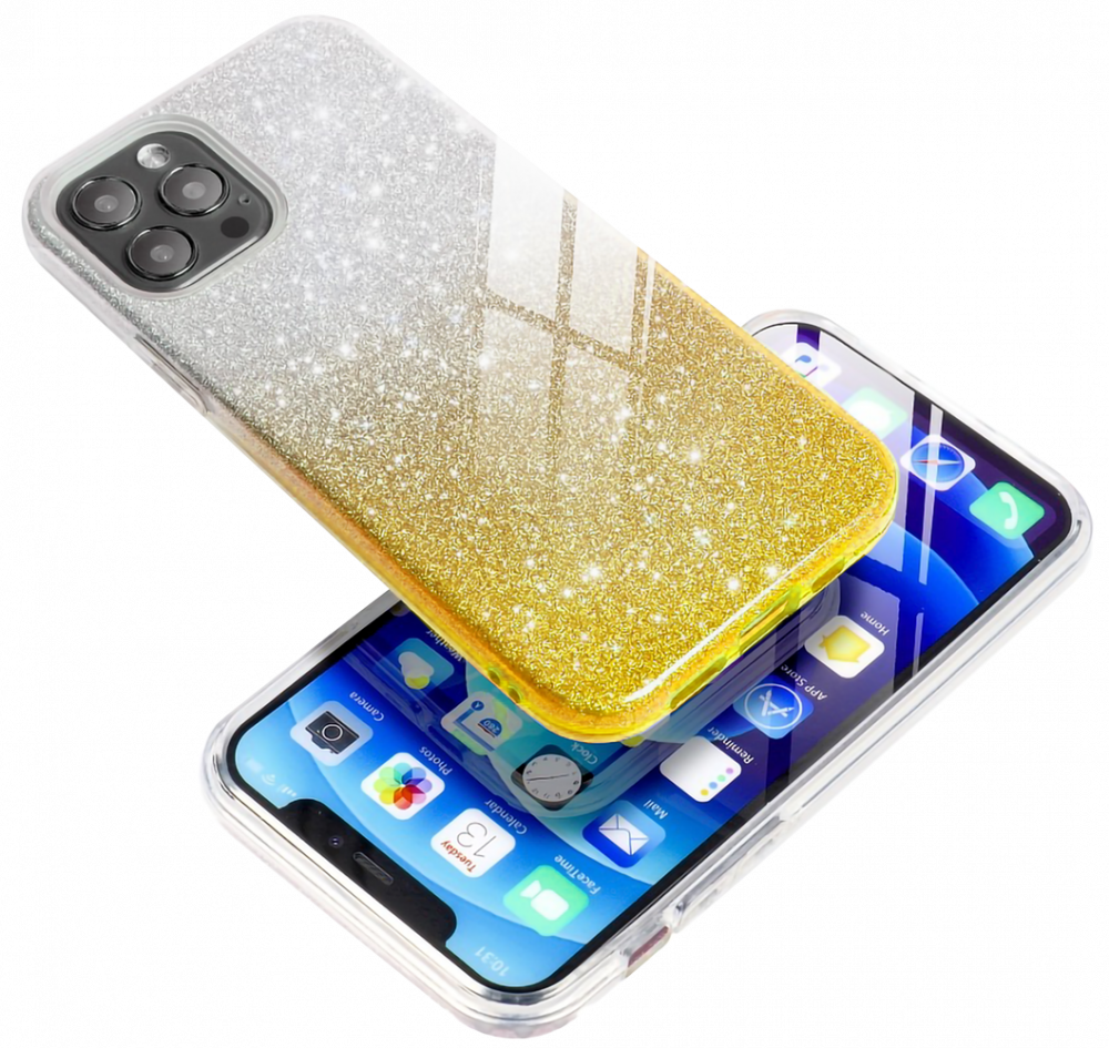 Samsung Galaxy A20 (SM-205) szilikon tok csillogó hátlap arany/ezüst