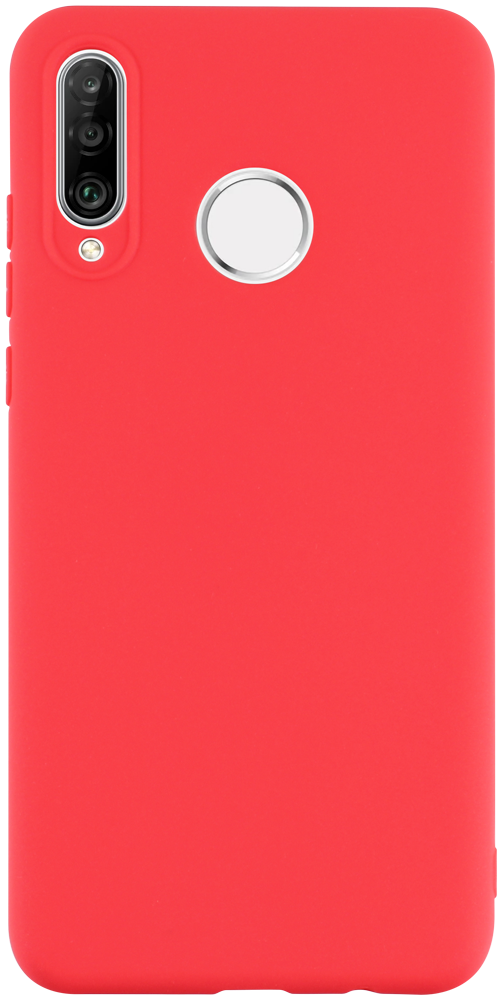Huawei P30 Lite szilikon tok matt piros