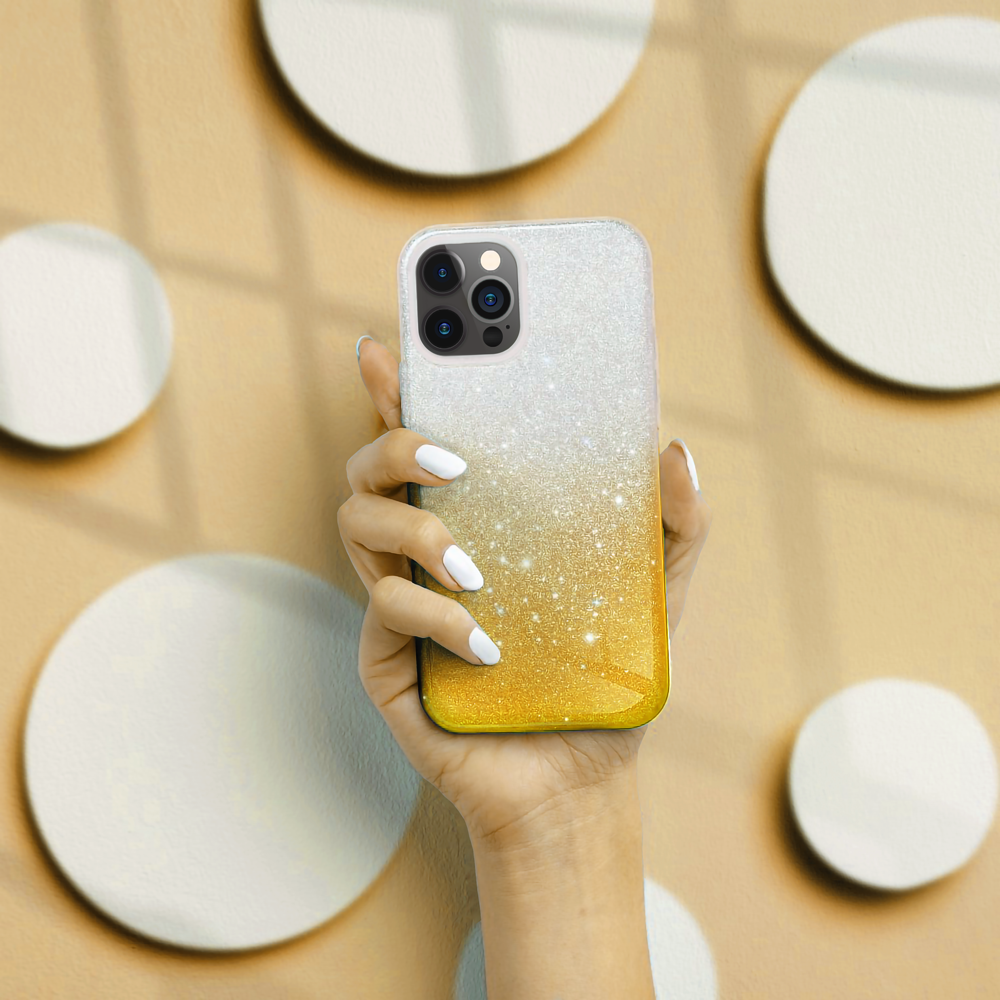 Apple iPhone X szilikon tok csillogó hátlap arany/ezüst