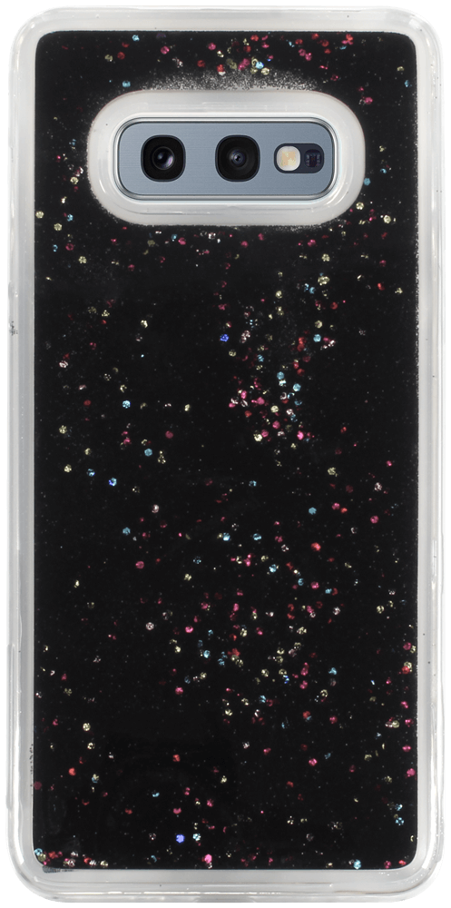 Samsung Galaxy S10e (SM-G970) szilikon tok Liquid Glitter fekete