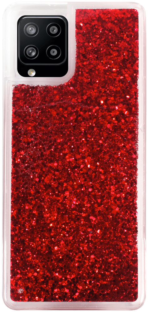 Samsung Galaxy A42 5G (SM-A426B) szilikon tok Liquid Glitter piros