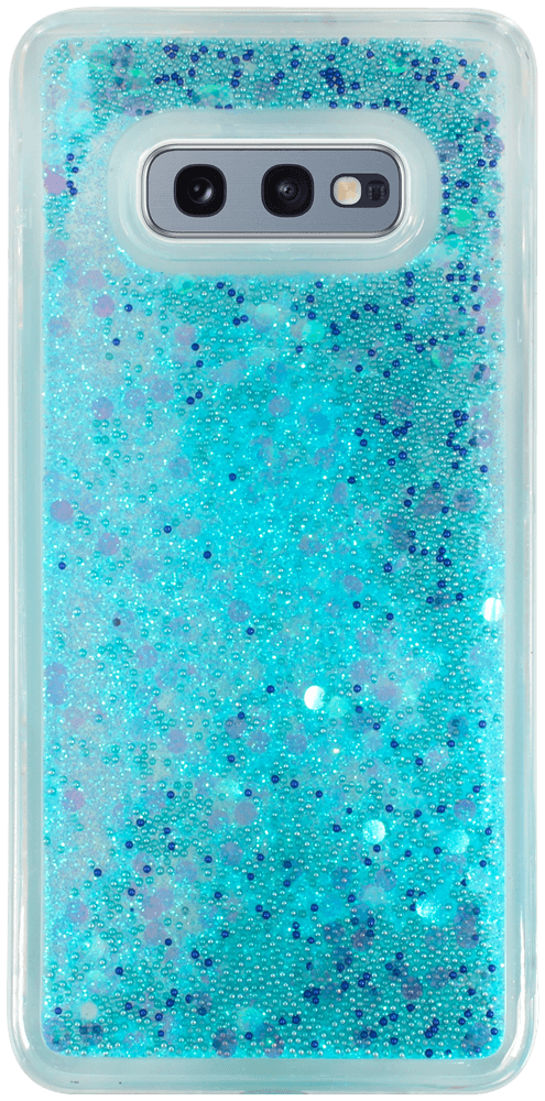 Samsung Galaxy S10e (SM-G970) szilikon tok Liquid Glitter türkiz