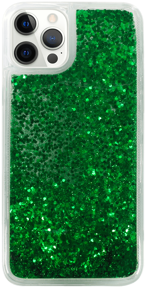 Apple iPhone 11 Pro szilikon tok Liquid Glitter zöld