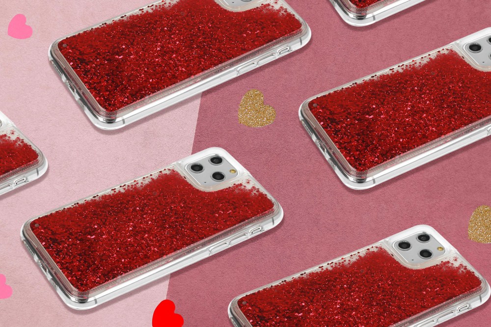 Apple iPhone 13 Pro szilikon tok Liquid Glitter piros