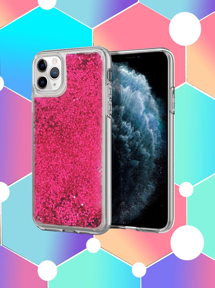 Apple iPhone 11 Pro szilikon tok Liquid Glitter rózsaszín