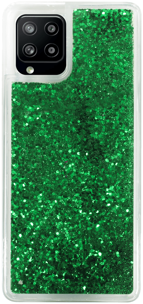 Samsung Galaxy A42 5G (SM-A426B) szilikon tok Liquid Glitter zöld