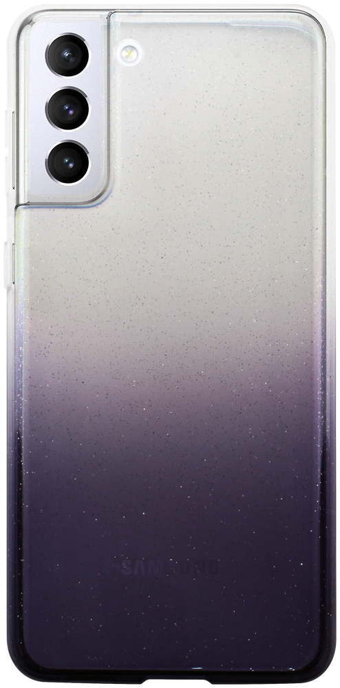 Samsung Galaxy S21 Plus 5G (SM-G996B) szilikon tok színátmenetes csillámos átlátszó/lila