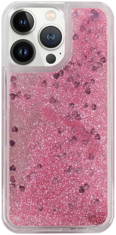 Apple iPhone 13 Pro szilikon tok gyári Liquid Heart rózsaszín