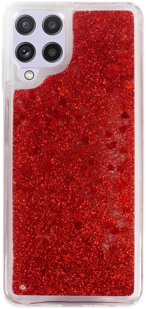Samsung Galaxy A22 4G (SM-A225F) szilikon tok gyári Liquid Heart piros