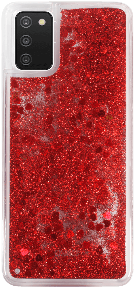 Samsung Galaxy A03s (SM-A037F) szilikon tok gyári Liquid Heart piros