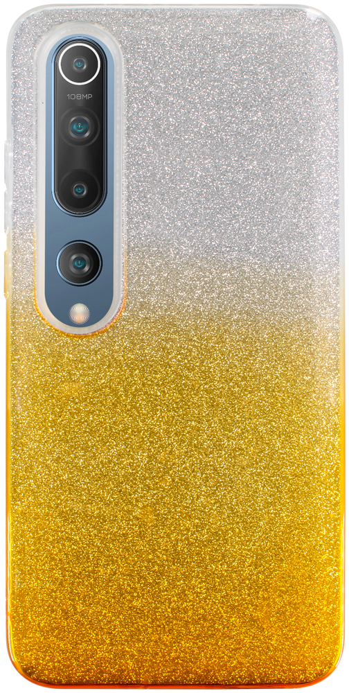 Xiaomi Mi 10 Pro 5G szilikon tok csillogó hátlap arany/ezüst