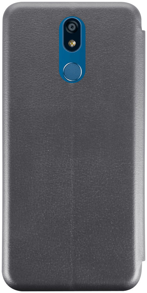 LG K40 (K12 Plus) oldalra nyíló mágneses flipes bőrtok prémium minőség ezüst