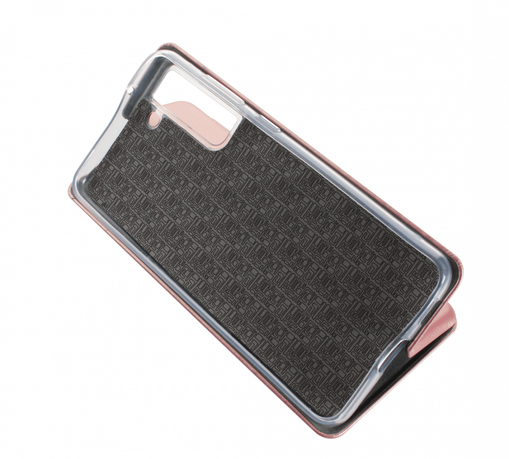 Samsung Galaxy S21 FE oldalra nyíló mágneses flipes bőrtok prémium minőség rozéarany