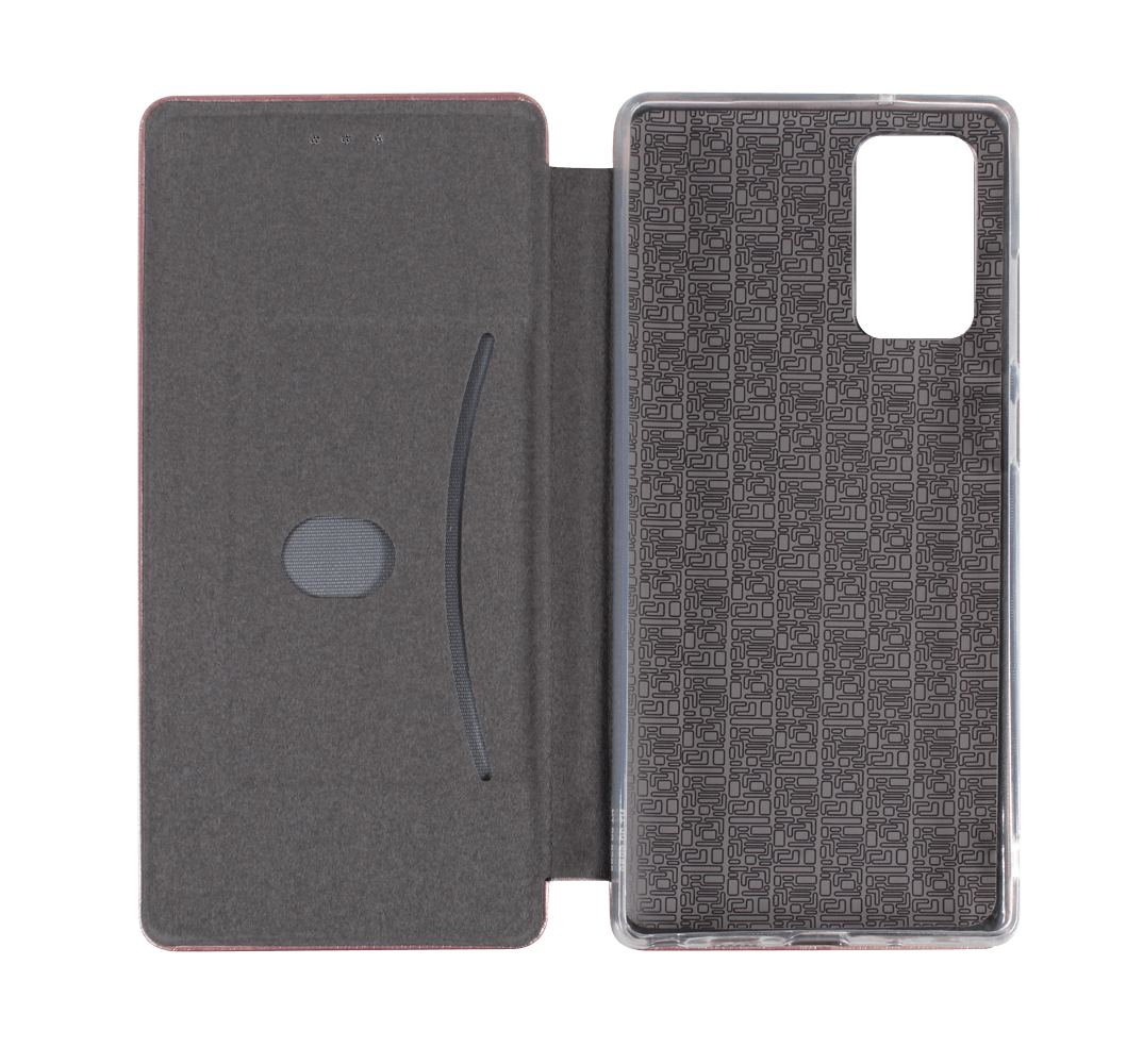 Samsung Galaxy Note 20 5G (SM-N981B) oldalra nyíló mágneses flipes bőrtok prémium minőség rozéarany