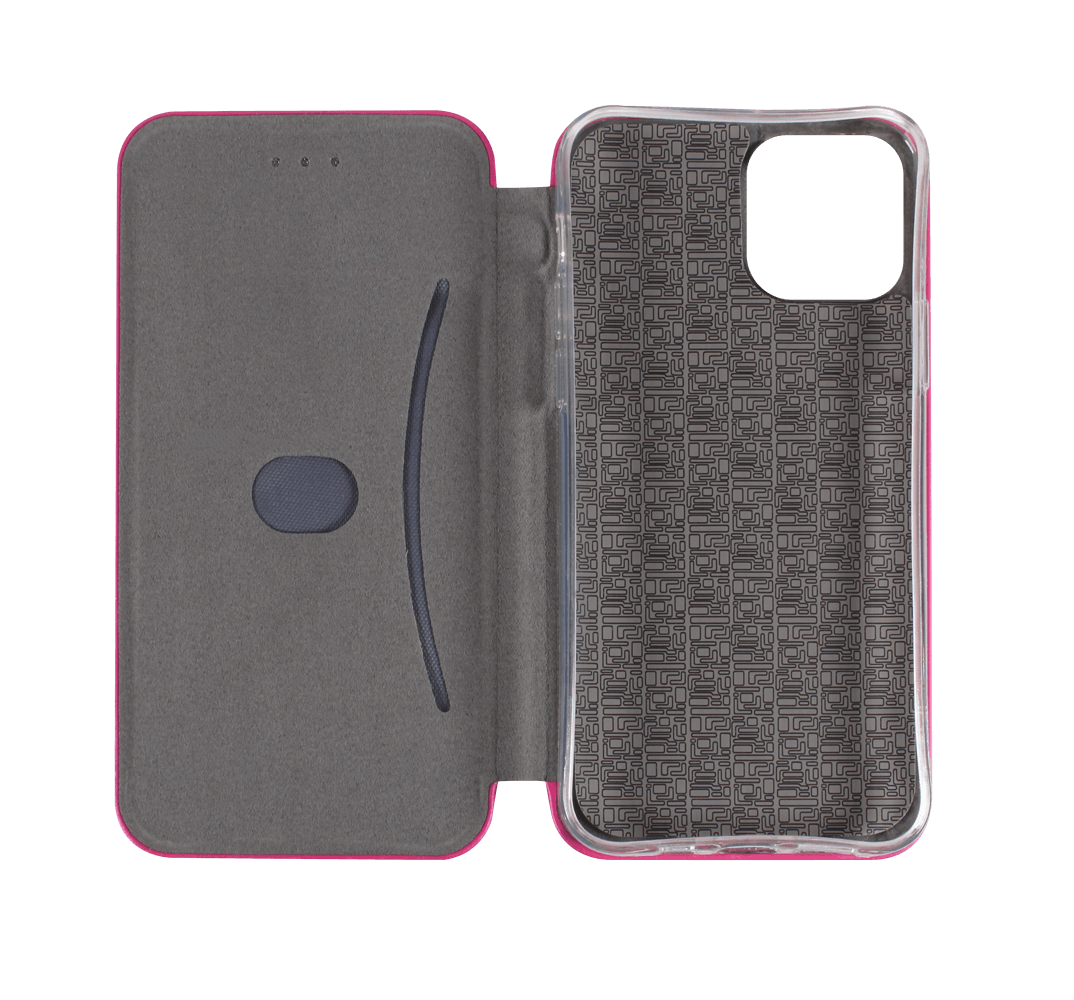 Apple iPhone 12 Pro oldalra nyíló mágneses flipes bőrtok prémium minőség rózsaszín