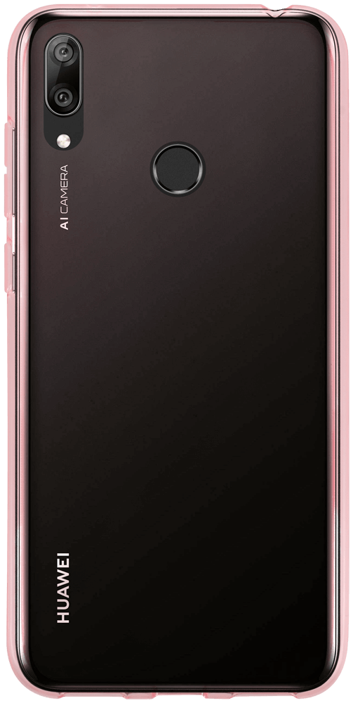 Huawei Y7 2019 szilikon tok átlátszó rózsaszín