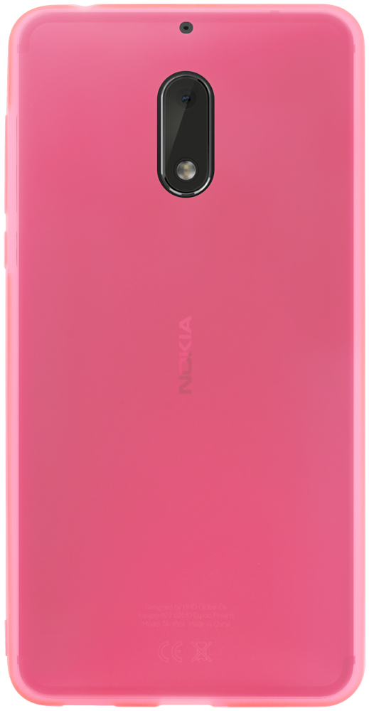 Nokia 6 szilikon tok matt-fényes keret rózsaszín