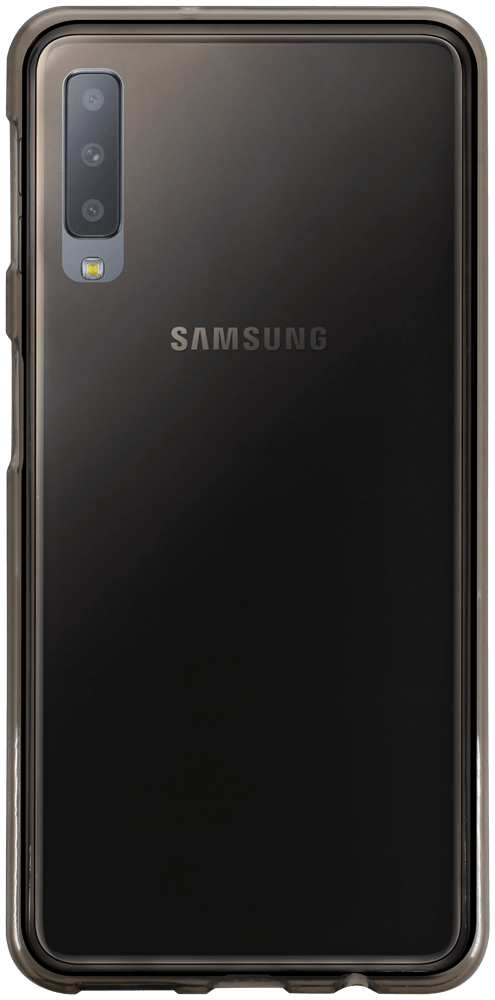 Samsung Galaxy A7 2018 (SM-A750F) szilikon tok matt-fényes keret füstszínű