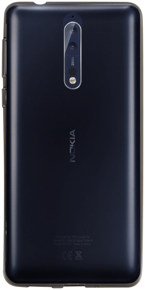Nokia 8 szilikon tok matt-fényes keret füstszínű