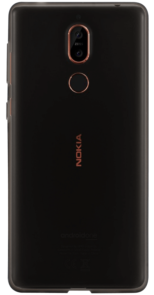 Nokia 7 szilikon tok matt-fényes keret füstszínű