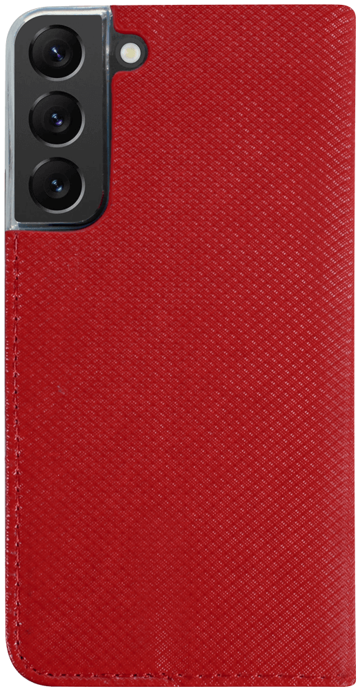 Samsung Galaxy S22 5G (SM-S901B) oldalra nyíló flipes bőrtok rombusz mintás piros