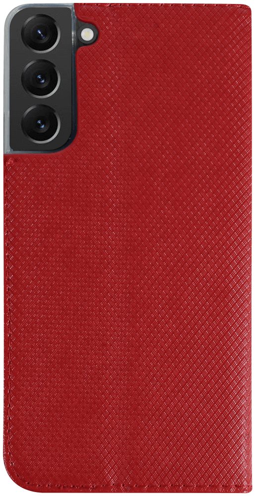 Samsung Galaxy S22 Plus 5G (SM-S906B) oldalra nyíló flipes bőrtok rombusz mintás piros
