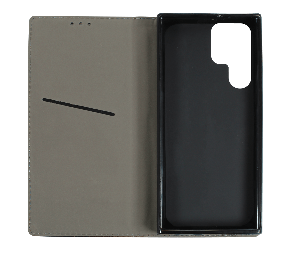 Samsung Galaxy S22 Ultra 5G (SM-S908B) oldalra nyíló flipes bőrtok rombusz mintás fekete