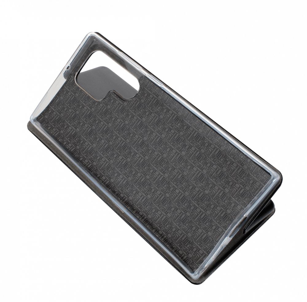 Samsung Galaxy S22 Ultra 5G (SM-S908B) oldalra nyíló mágneses flipes bőrtok prémium minőség fekete