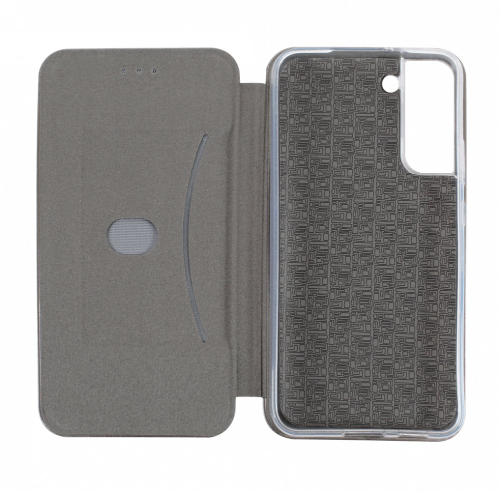 Samsung Galaxy S22 Plus 5G (SM-S906B) oldalra nyíló mágneses flipes bőrtok prémium minőség ezüst